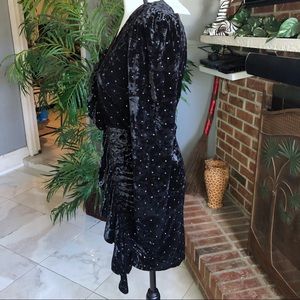 topshop stud velvet frill dress